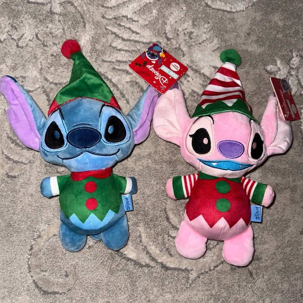 Lilo and Stitch Stitch and Angel Christmas dog toys
